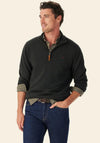 R.M WILLIAMS Ernest Quarter Zip Merino Knit Sweater, Forest Green