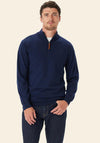 R.M WILLIAMS Ernest Quarter Zip Merino Knit Sweater, Navy