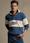 R.M WILLIAMS Heritage Panel Rugby Shirt, Mid Blue