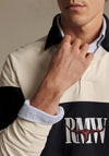 R.M WILLIAMS Heritage Panel Rugby Shirt, Ecru & Navy