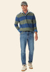 R.M WILLIAMS Jones Stripe Rugby Shirt, Green & Blue