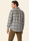 R.M WILLIAMS Orion Brushed Cotton Shirt, Navy & Brown