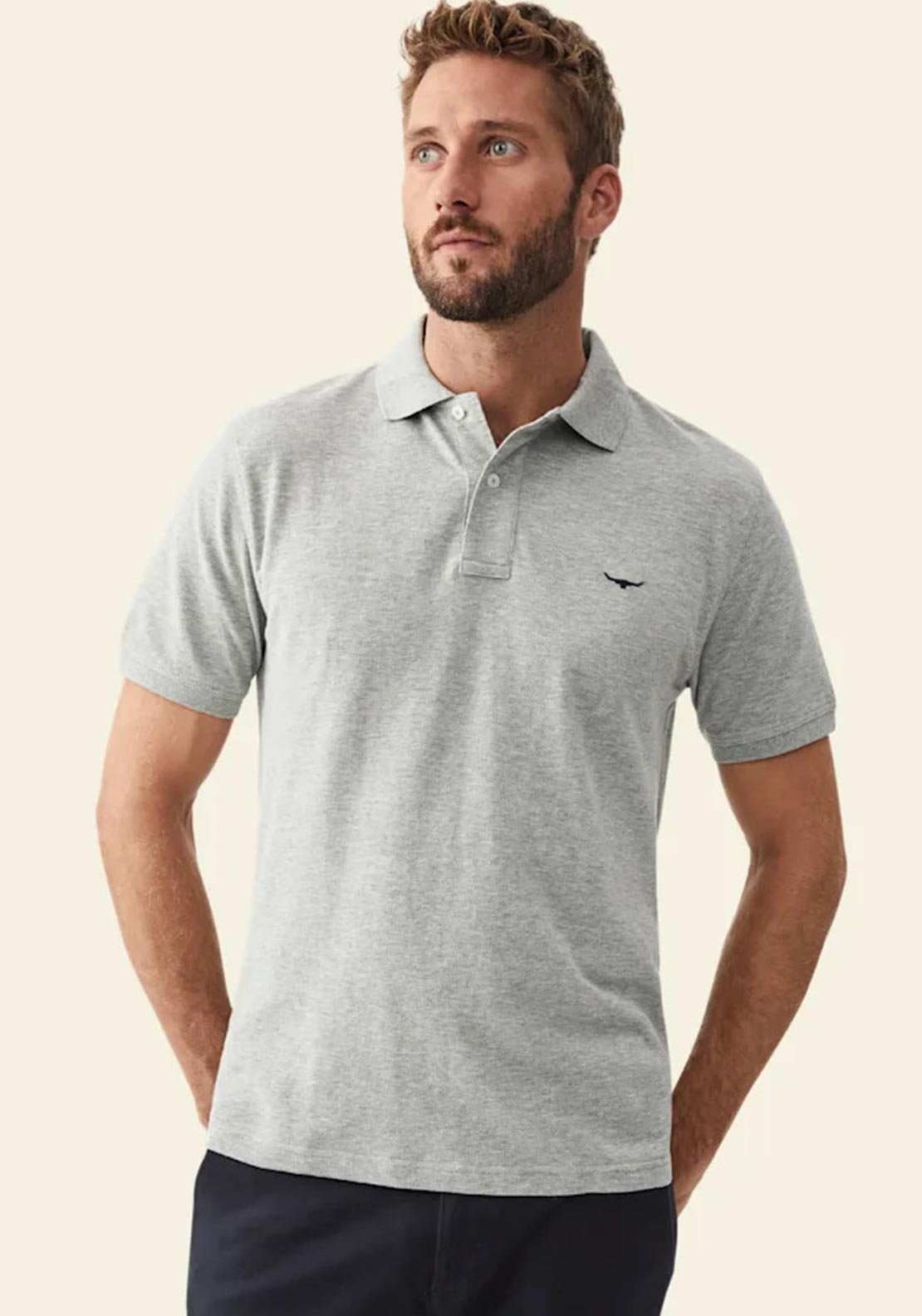 R.M WILLIAMS Rod Polo Shirt, Grey Marl