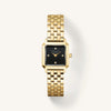 Rosefield Boxelle Crystal Watch, Gold & Black