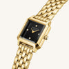 Rosefield Boxelle Crystal Watch, Gold & Black
