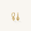 Rosefield Heart Charm Earrings, Gold