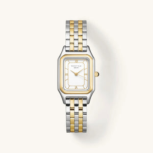 Rosefield Ivy White Watch, Silver & Gold