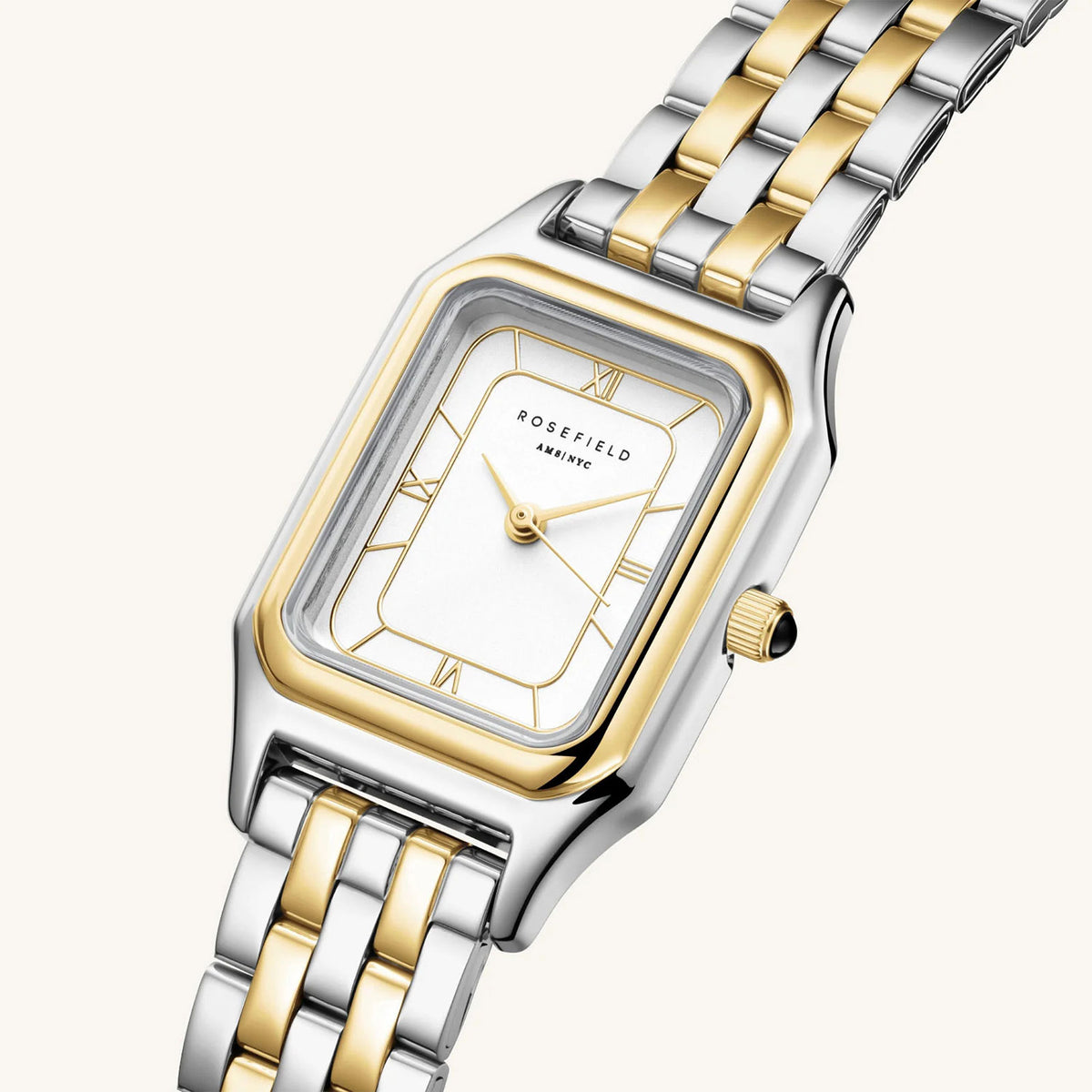 Rosefield Ivy White Watch, Silver & Gold