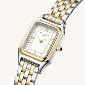 Rosefield Ivy White Watch, Silver & Gold