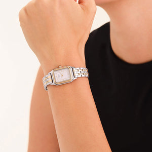 Rosefield Ivy White Watch, Silver & Gold