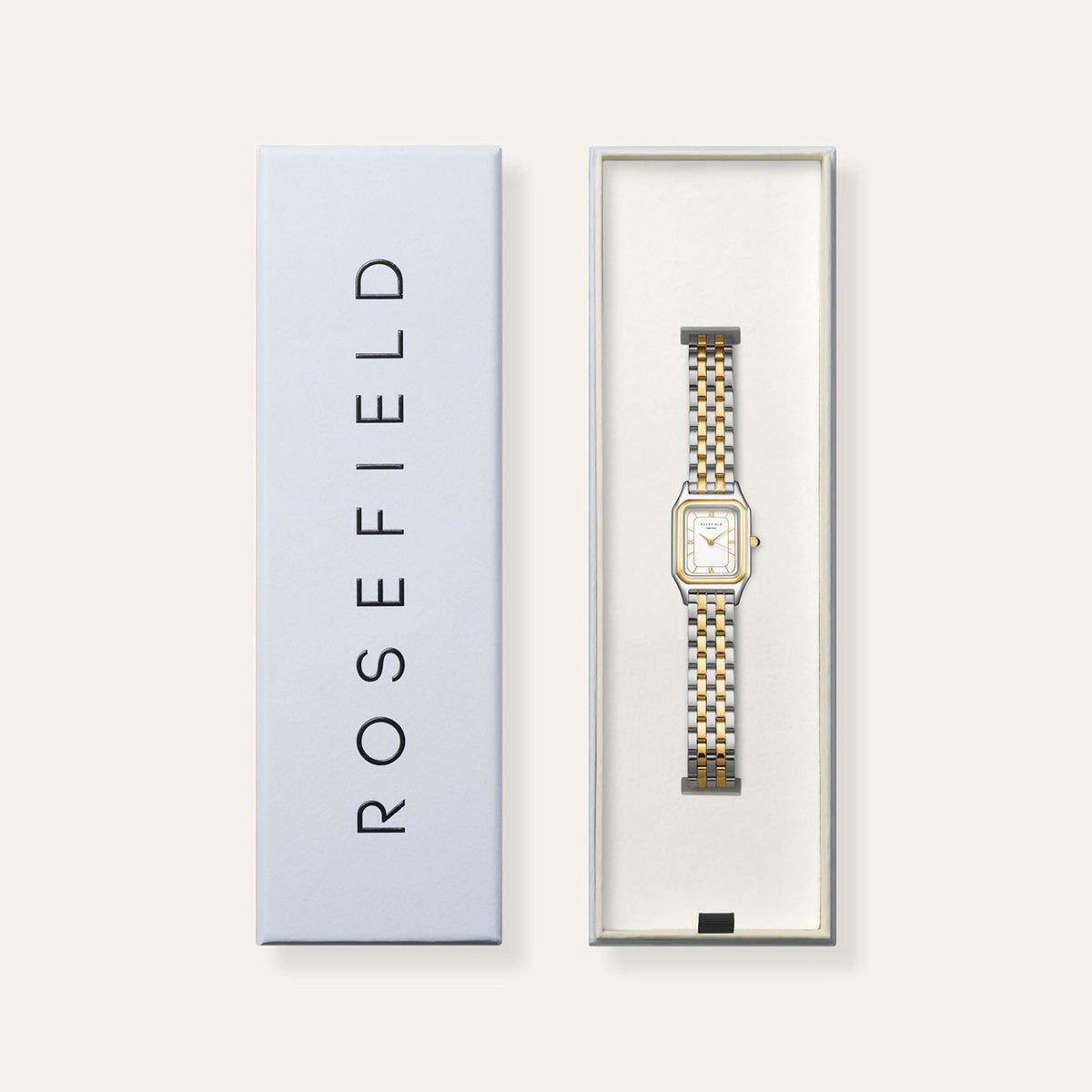 Rosefield Ivy White Watch, Silver & Gold