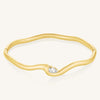Rosefield Marquise Wave Bangle, Gold