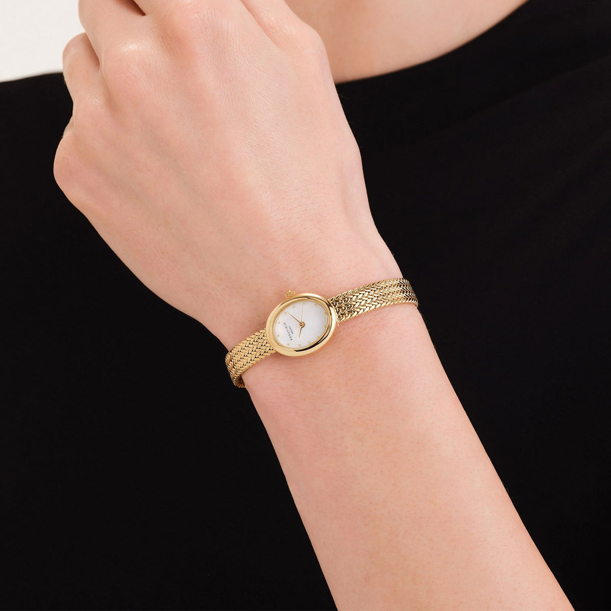 Rosefield Mini Oval Watch, Gold