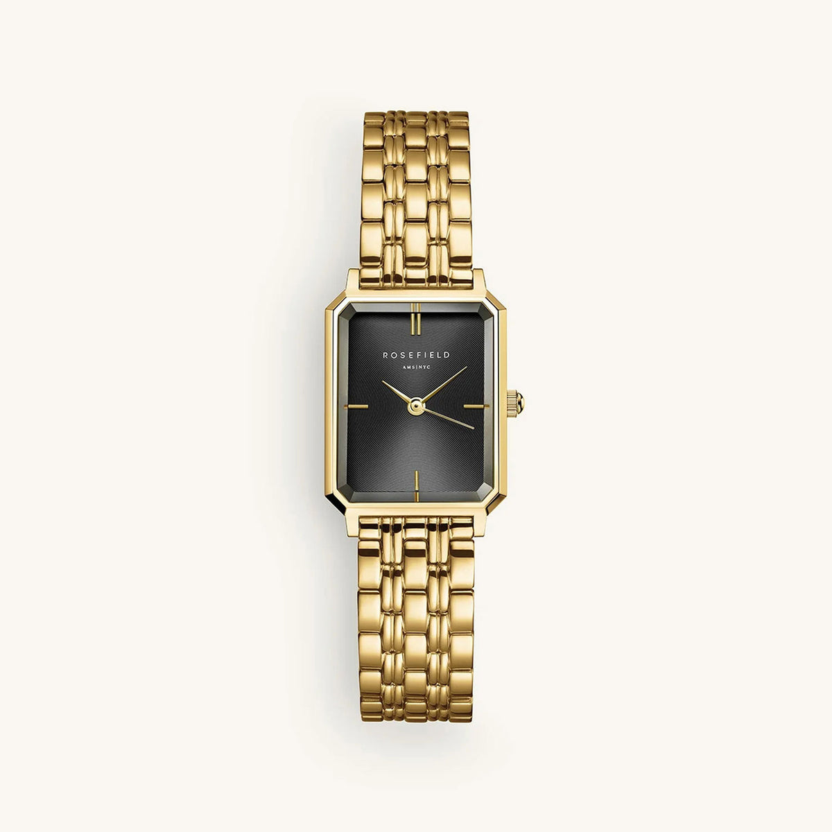 Rosefield Octagon XS Watch, Gold & Black