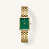 Rosefield Octagon XS Watch, Gold & Emerald Green