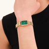 Rosefield Octagon XS Watch, Gold & Emerald Green