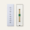 Rosefield Octagon XS Watch, Gold & Emerald Green