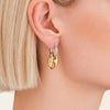 Rosefield Pavé Two-Tone Coffee Bean Earrings, Gold