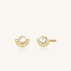 Rosefield Pearl Halo Stud Earrings, Gold