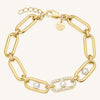 Rosefield Pearl Crystal Link Bracelet, Gold