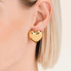 Rosefield Puffy Heart Earrings, Gold