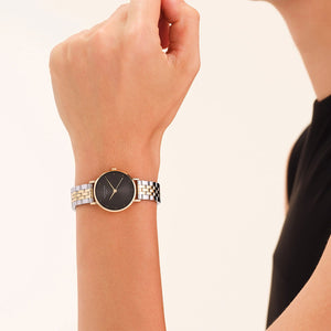 Rosefield Small Edit Watch, Gold & Black Multi