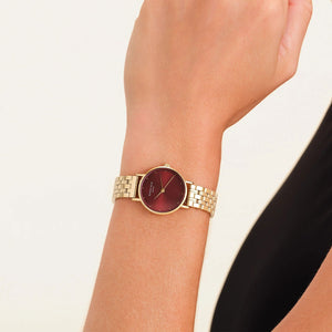 Rosefield Small Edit Watch, Gold & Burgundy