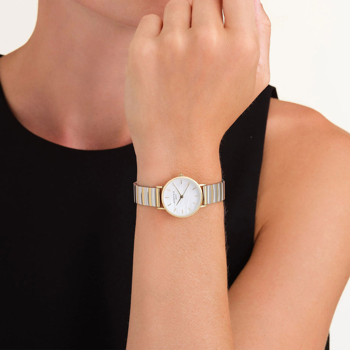 Rosefield Small Edit Watch, Gold & Silver