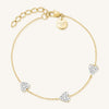Rosefield Three Hearts Bracelet, Gold