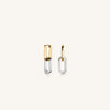 Rosefield Two Tone Link Earrings, Gold & Silver