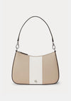 Ralph Lauren Danni Leather Two Tone Shoulder Bag, Beige