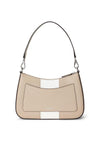 Ralph Lauren Danni Leather Two Tone Shoulder Bag, Beige