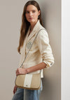 Ralph Lauren Danni Leather Two Tone Shoulder Bag, Beige