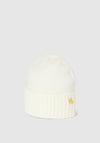 Ralph Lauren Logo Embellished Knit Beanie, Cream