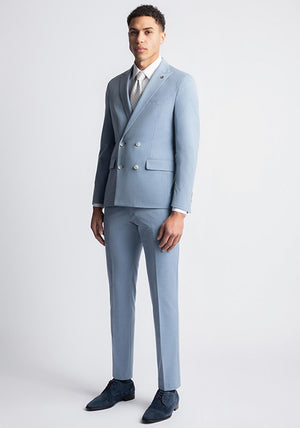 Remus Uomo Slim Fit Suit Trousers, Light Blue