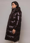 Rino & Pelle Joia High Shine Long Padded Coat, Prune