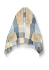 Rino & Pelle Apollo Faux Fur Trim Fringe Poncho, Navy