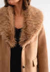 Rino & Pelle Meya Faux Fur Collar Coat, Camel