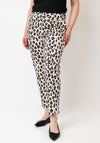 Robell Bella 09 Leopard Slim Leg Trousers, Cream
