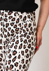 Robell Bella 09 Leopard Slim Leg Trousers, Cream