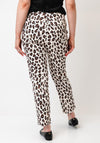 Robell Bella 09 Leopard Slim Leg Trousers, Cream