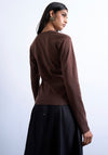 TOPSHOP Everyday Long Sleeve Top, Brown