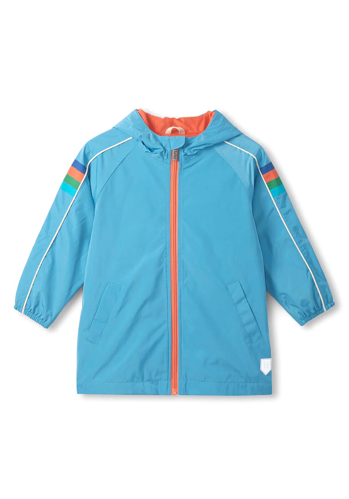 Hatley Boy Sporty Hooded Rain Jacket, Blue