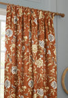 Sanderson Porcelian Garden Lined Pencil Pleat Curtains, Rust