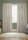 Sanderson Sessile Leaf Motif Lined Pencil Pleat Curtains, Flax