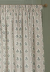 Sanderson Sessile Leaf Motif Lined Pencil Pleat Curtains, Flax