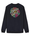 Santa Cruz Dressen Rose Crew Neck Sweatshirt, Black
