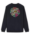 Santa Cruz Dressen Rose Crew Neck Sweatshirt, Black