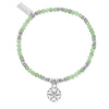 ChloBo In Bloom Flower Mandala Aventurine Bracelet, Silver