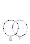 ChloBo Set of Two Celebrate Sodalite Bracelets, Silver